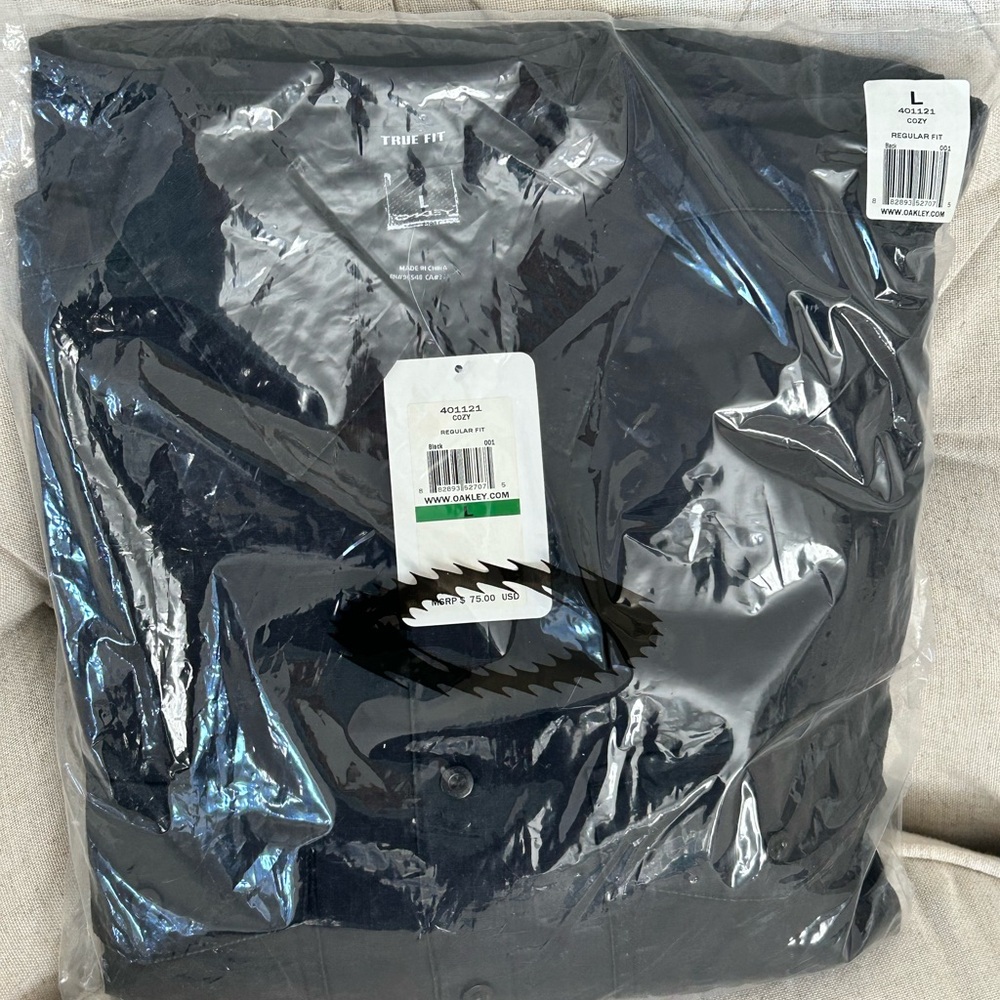 Oakley Tru Fit Black Shacket Quilted Interior Men’s Lg New in Pkg Retail $75 - Picture 16 of 17